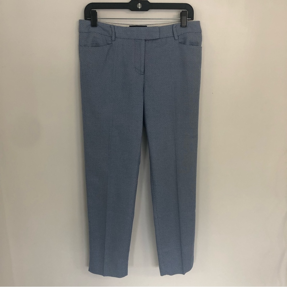 TALBOTS Women Printed Hampshire Trouser Pants Sz 4 Straight Ankle Leg